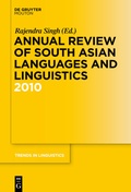 Cover: Annual Review of South Asian Languages and Linguistics - De Gruyter Mouton