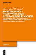 Cover: Handschrift - Texttypologie - Literaturgeschichte - De Gruyter