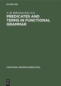 Cover: Predicates and Terms in Functional Grammar - De Gruyter Mouton