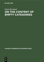 Cover: On the Content of Empty Categories - De Gruyter Mouton