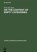 Cover: On the Content of Empty Categories - De Gruyter Mouton