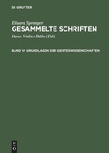 Cover: Grundlagen der Geisteswissenschaften - De Gruyter