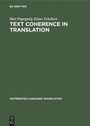 Cover: Text Coherence in Translation - De Gruyter Mouton