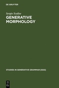 Cover: Generative Morphology - De Gruyter Mouton