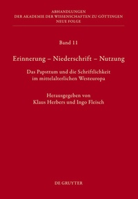 Abbildung von: Erinnerung - Niederschrift - Nutzung - De Gruyter