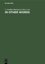 Cover: In Other Words - De Gruyter Mouton