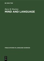 Cover: Mind and language - De Gruyter Mouton