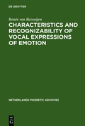 Cover: Characteristics and Recognizability of Vocal Expressions of Emotion - De Gruyter Mouton