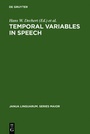 Cover: Temporal Variables in Speech - De Gruyter Mouton