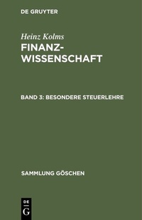 Abbildung von: Besondere Steuerlehre - De Gruyter