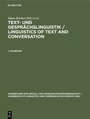 Cover: Text- und Gesprächslinguistik 1. Halbband - De Gruyter Mouton