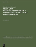 Cover: Text- und Gespr&auml;chslinguistik 1. Halbband - De Gruyter Mouton