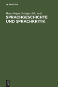 Cover: Sprachgeschichte und Sprachkritik - De Gruyter