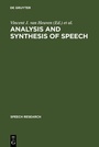 Cover: Analysis and Synthesis of Speech - De Gruyter Mouton