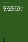 Cover: Sprachgeschichte und Sprachkritik - De Gruyter