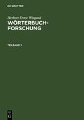 Cover: W&ouml;rterbuchforschung. Teilband 1 - De Gruyter