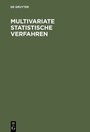 Cover: Multivariate statistische Verfahren - De Gruyter