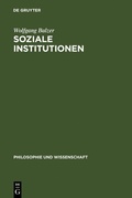 Cover: Soziale Institutionen - De Gruyter