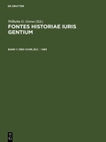 Cover: Fontes Historiae Iuris Gentium / 1380 v.Chr./B.C. - 1493 - De Gruyter