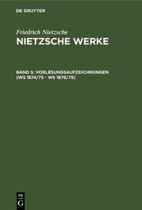 Abbildung von: Vorlesungsaufzeichnungen (WS 1874/75 - WS 1878/79) - De Gruyter