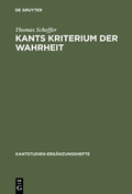 Cover: Kants Kriterium der Wahrheit - De Gruyter