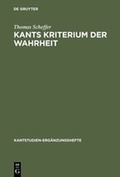 Cover: Kants Kriterium der Wahrheit - De Gruyter