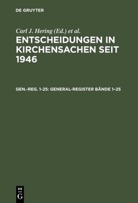 Abbildung von: General-Register Bände 1-25 - De Gruyter