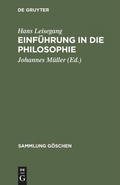 Cover: Einf&uuml;hrung in die Philosophie - De Gruyter