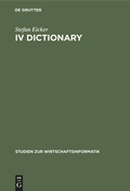 Cover: IV Dictionary - De Gruyter