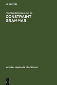 Enlarge image Cover: Constraint Grammar - De Gruyter Mouton