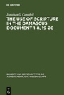 Cover: The Use of Scripture in the Damascus Document 1-8, 19-20 - De Gruyter