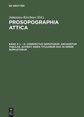 Cover: L - O. Conspectus Demotarum. Archontum Tabulae. Accedit index Titulorum hoc in opere suppletorum - De Gruyter