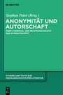 Cover: Anonymität und Autorschaft - De Gruyter