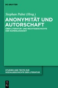 Cover: Anonymit&auml;t und Autorschaft - De Gruyter