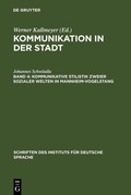 Cover: Kommunikative Stilistik zweier sozialer Welten in Mannheim-Vogelstang - De Gruyter
