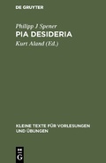 Cover: Pia Desideria - De Gruyter