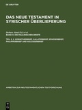 Cover: Das Neue Testament in syrischer &Uuml;berlieferung. Die Paulinischen Briefe / 2. Korintherbrief, Galaterbrief, Epheserbrief, Philipperbrief und Kolosserbrief - De Gruyter