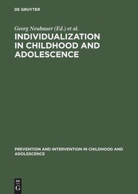 Enlarge image Cover: Individualization in Childhood and Adolescence - De Gruyter