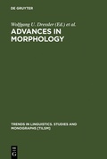 Cover: Advances in Morphology - De Gruyter Mouton