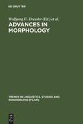 Cover: Advances in Morphology - De Gruyter Mouton