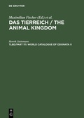 Cover: World Catalogue of Odonata II - De Gruyter