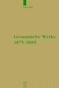 Cover: Gesammelte Werke 1875-1885 - De Gruyter