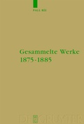 Cover: Gesammelte Werke 1875-1885 - De Gruyter