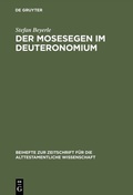 Cover: Der Mosesegen im Deuteronomium - De Gruyter