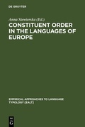 Cover: Constituent Order in the Languages of Europe - De Gruyter Mouton