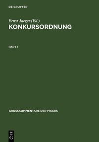 Abbildung von: Konkursordnung - De Gruyter