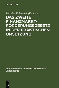 Abbildung von: Das Zweite Finanzmarktförderungsgesetz in der praktischen Umsetzung - De Gruyter