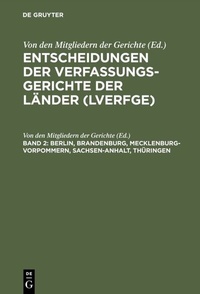 Abbildung von: Berlin, Brandenburg, Mecklenburg-Vorpommern, Sachsen-Anhalt, Thüringen - De Gruyter