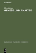 Cover: Genese und Analyse - De Gruyter