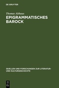 Cover: Epigrammatisches Barock - De Gruyter